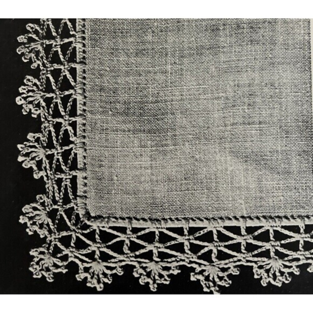 Vintage 1948 Handkerchief Edgings Tatting Crochet Pattern 6123 Irish Lace Doily